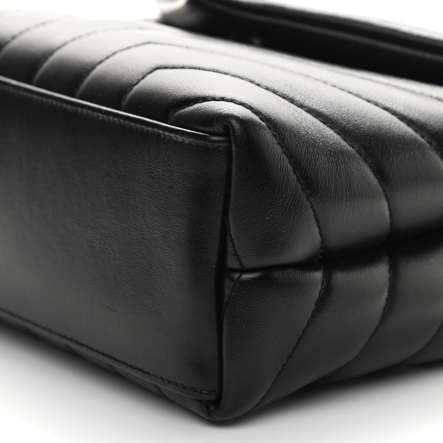 Saint Laurent Calfskin Y Quilted Monogram Small Loulou Chain Satchel Black 8 of 9