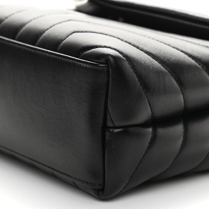 Saint Laurent Calfskin Y Quilted Monogram Small Loulou Chain Satchel Black 8 of 9