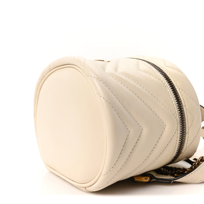 Gucci Calfskin Matelasse Mini GG Marmont Round Backpack White 10 of 10