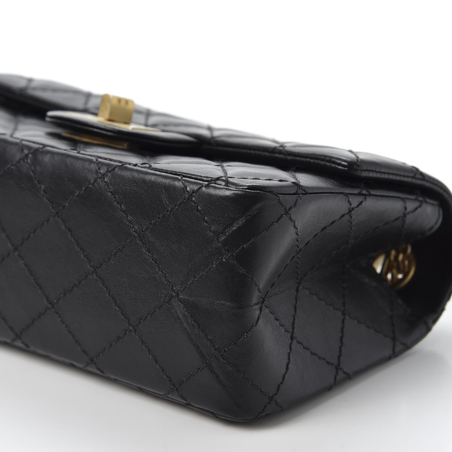 Chanel Aged Calfskin Quilted 2.55 Reissue Mini Flap Black 6 of 10