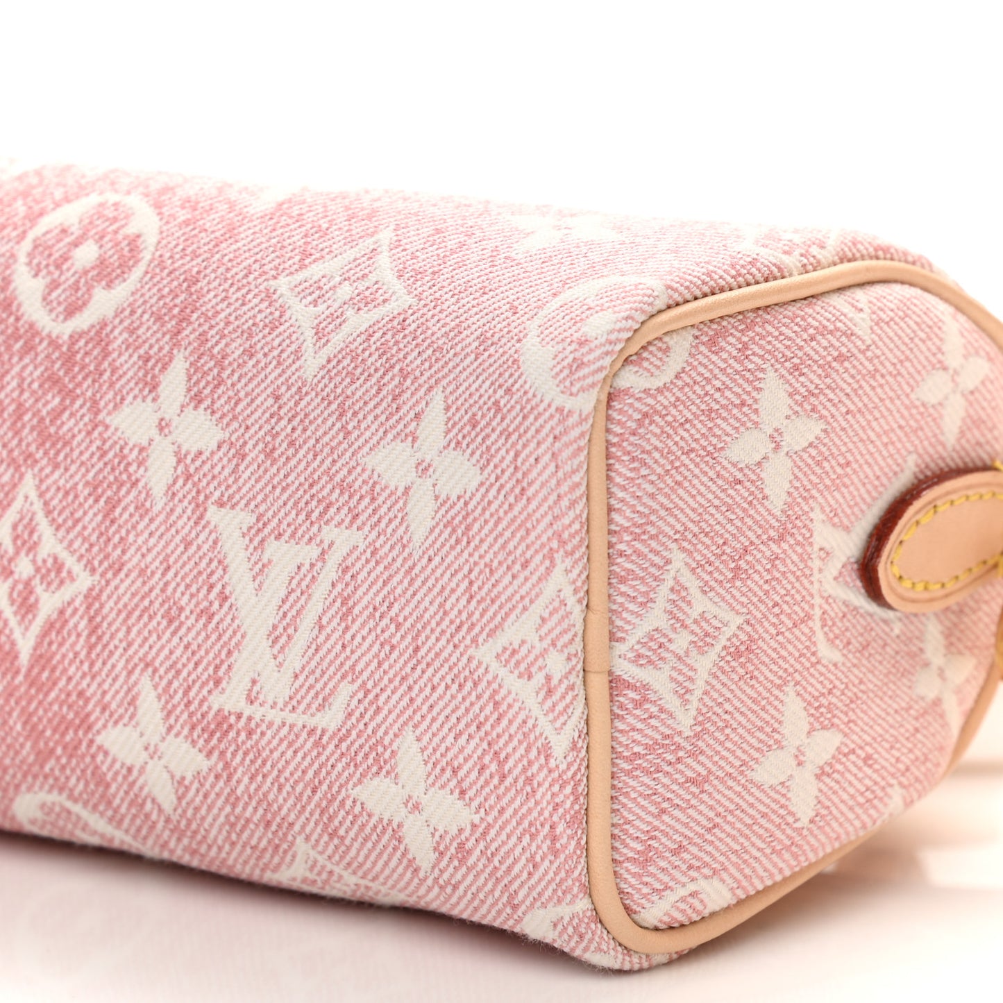 Monogram Jacquard Denim Nano Speedy Bandouliere Pink
