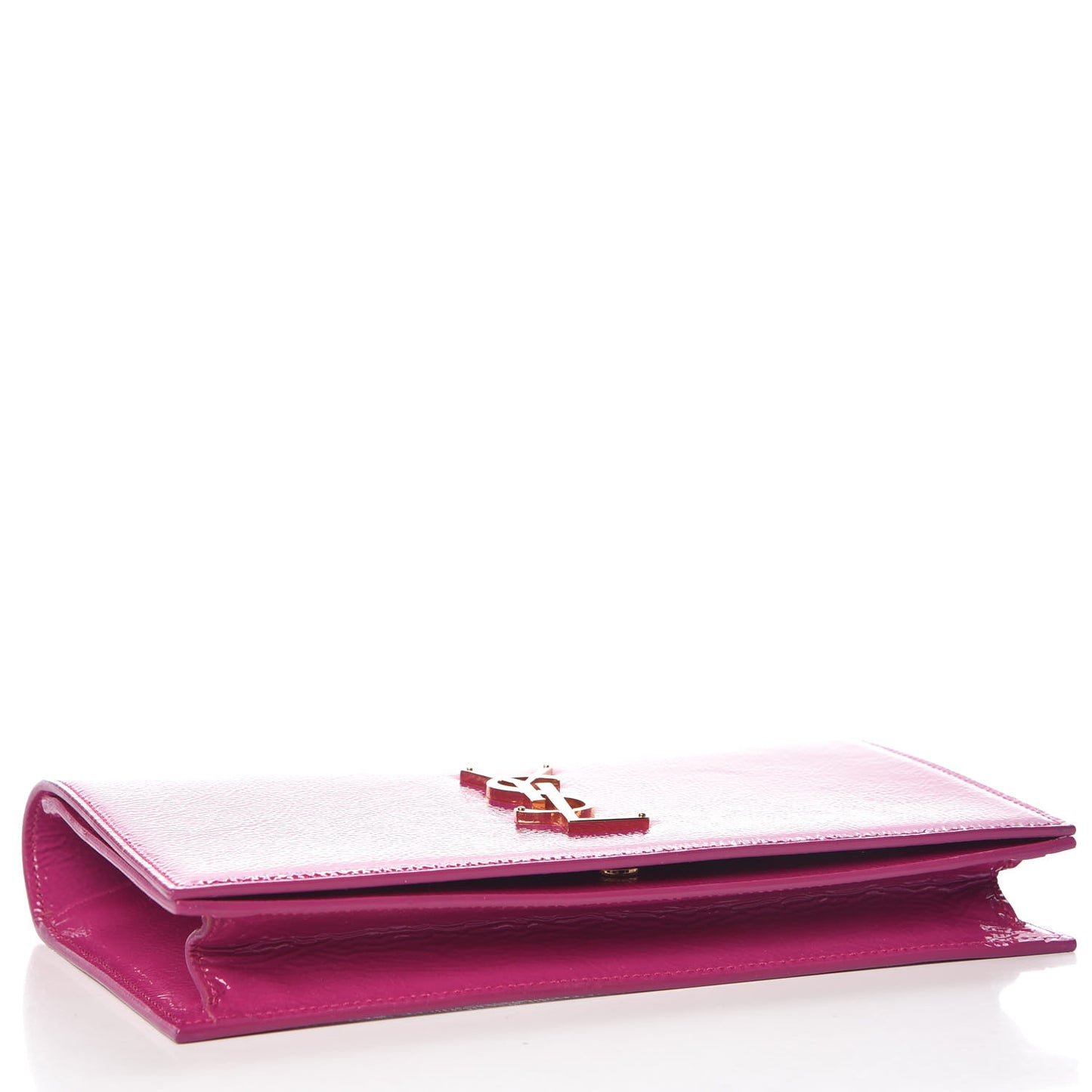 Textured Patent Classic Monogram Kate Clutch Electric Pink