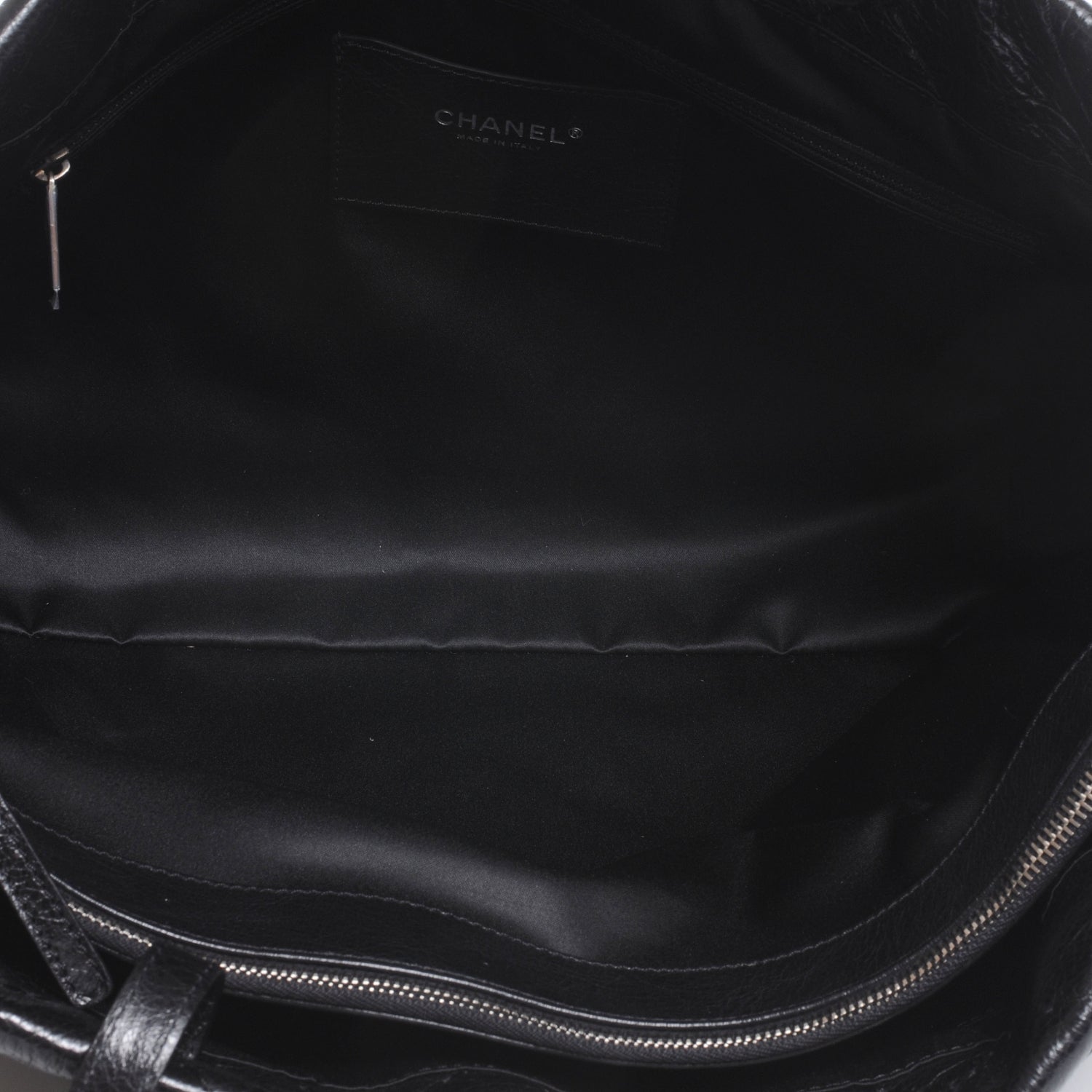 Chanel Glazed Calfskin Large On The Road Tote Black 5 of 7