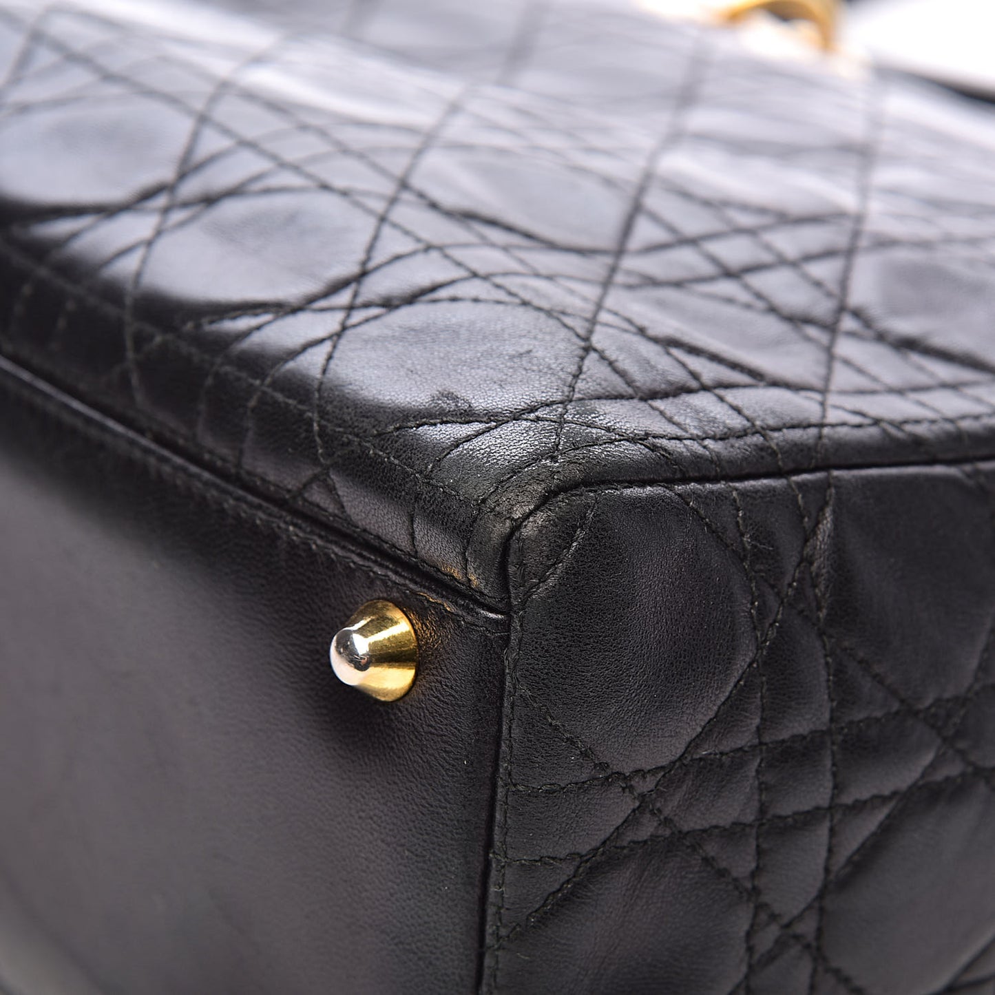 Lambskin Cannage Large Lady Dior Black