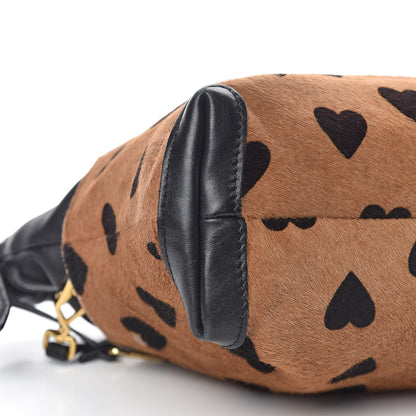 Burberry Calf Hair Heart Print Little Crush Dark Camel Black 9 of 11