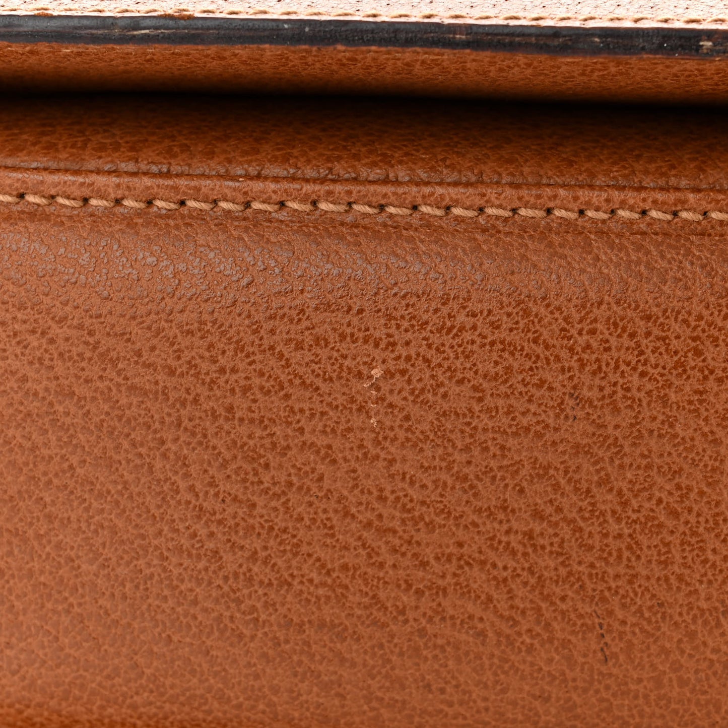 Grain Calfskin Classic Bamboo Top Handle Bag Brown