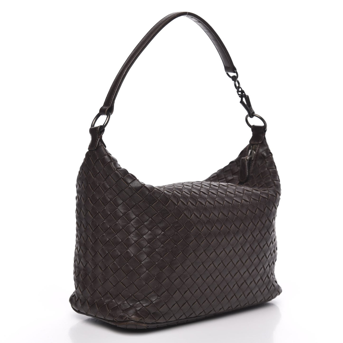 Nappa Intrecciato Small Shoulder Bag Ebano