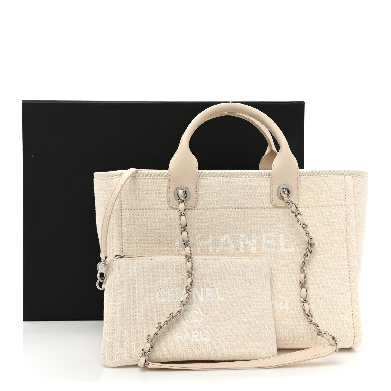 Chanel Mixed Fibers Small Deauville Tote White 12 of 12