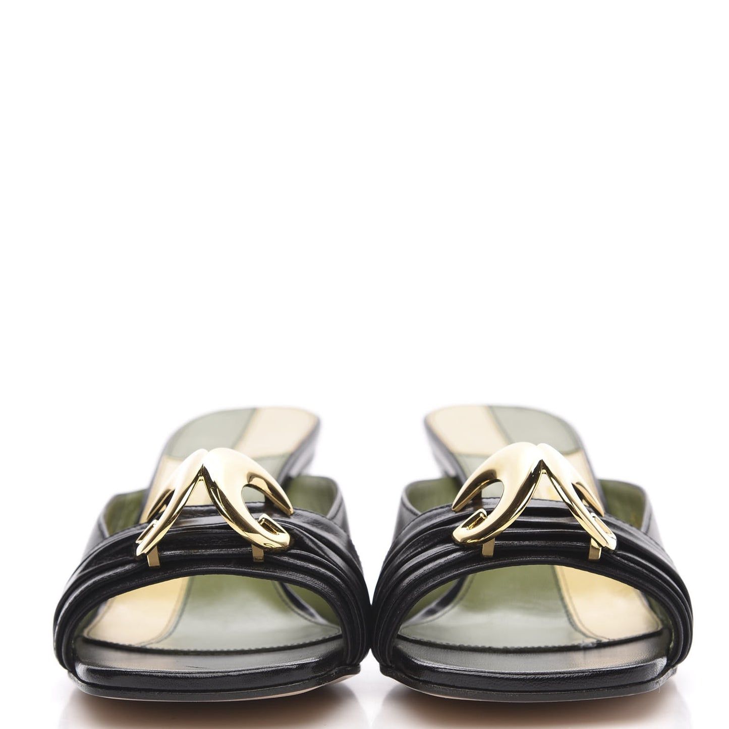 Malaga Kid Half Moon GG Square Toe Slide Sandals 36.5 Black