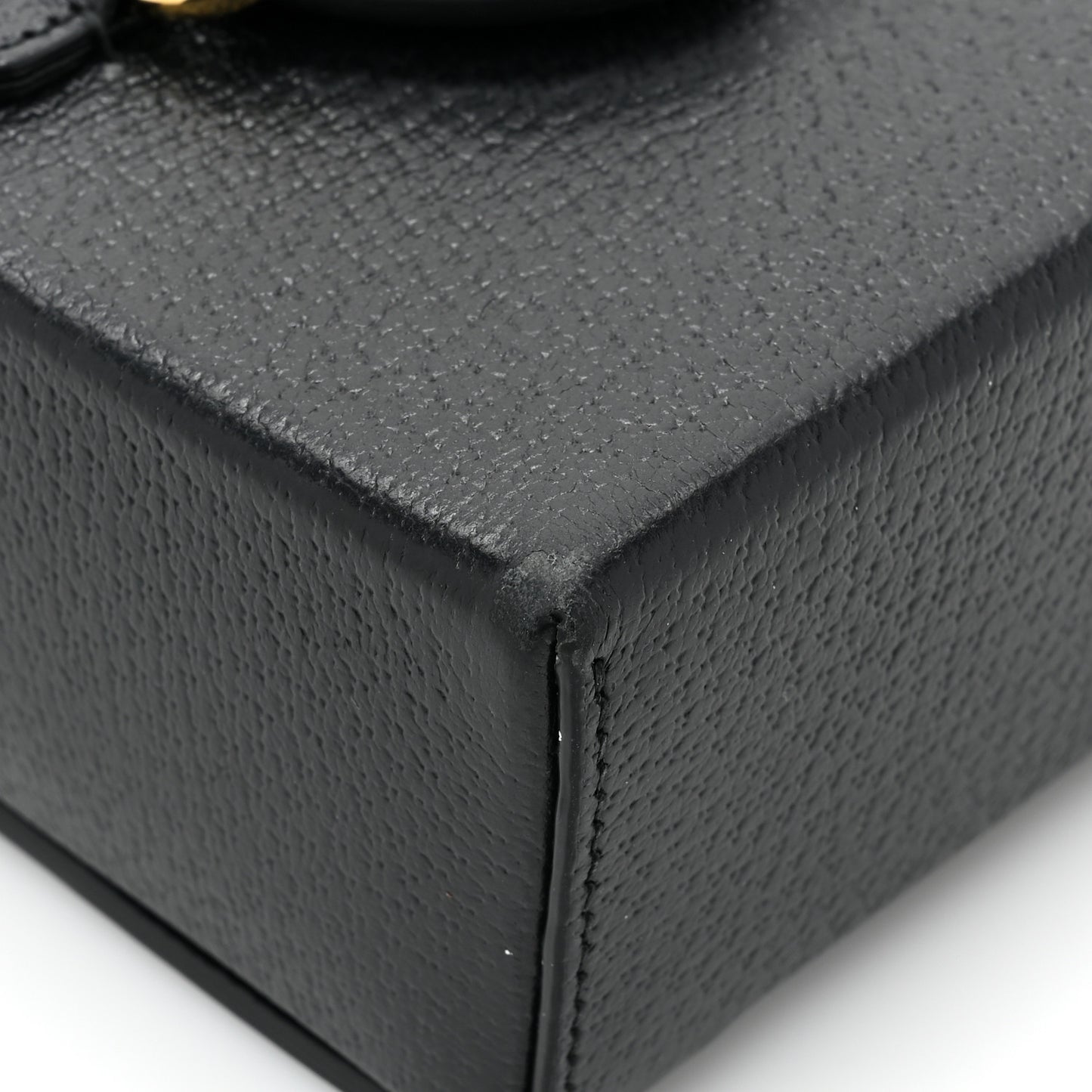 Textured Dollar Calfskin Mini Horsebit 1955 Crossbody Bag Black