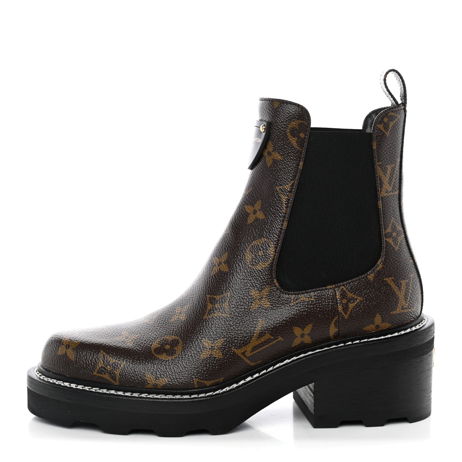 Louis Vuitton Patent Monogram LV Beaubourg Ankle Boots 38.5 Black 1 of 9
