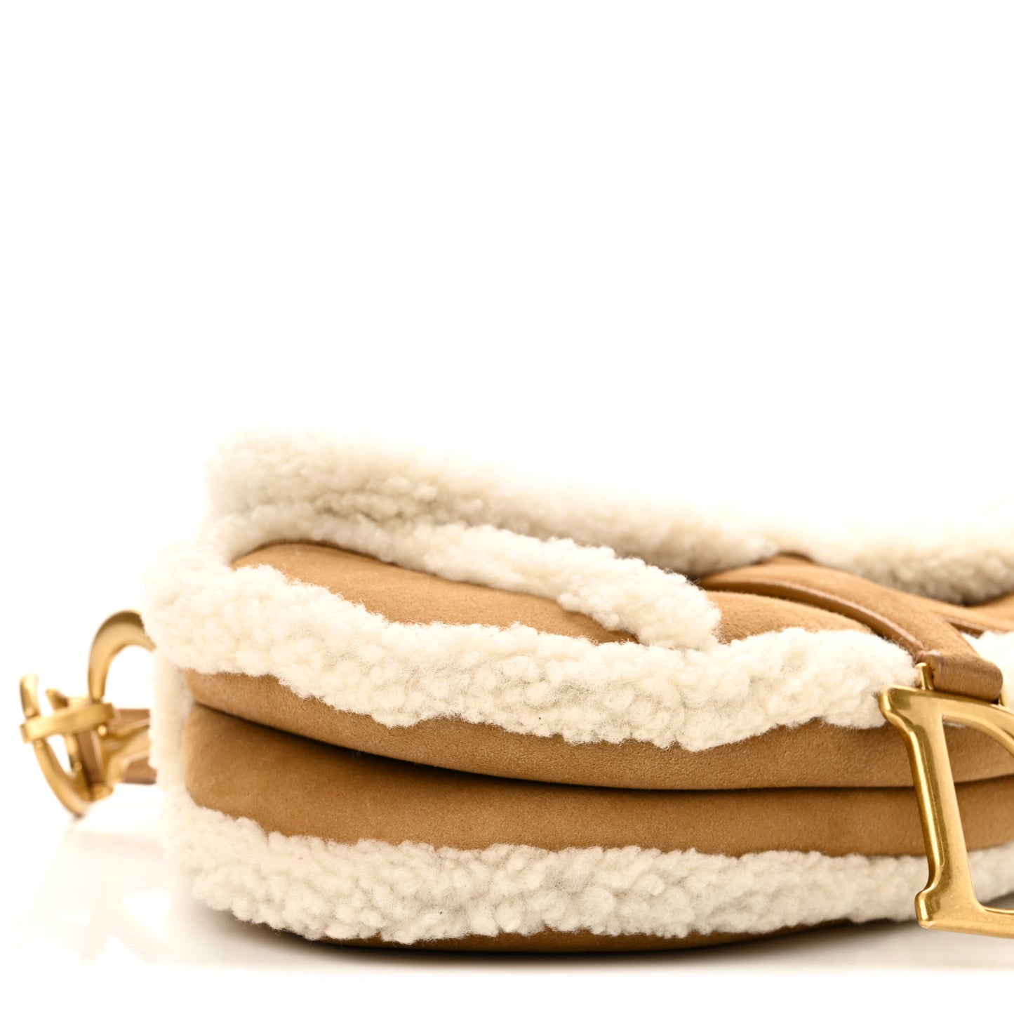 Shearling Saddle Bag Camel