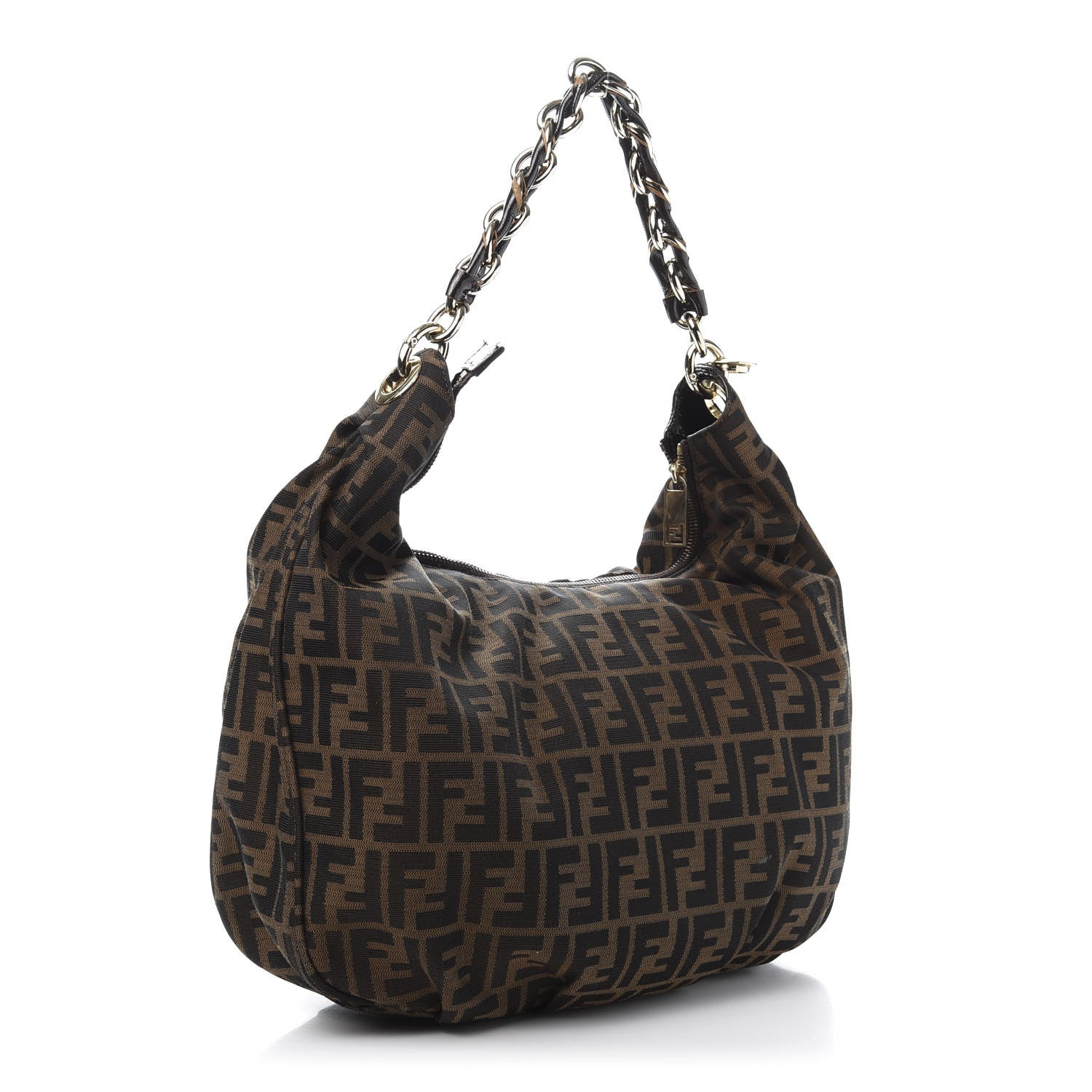 Fendi Zucca Patent Mia Hobo Tobacco 2 of 12