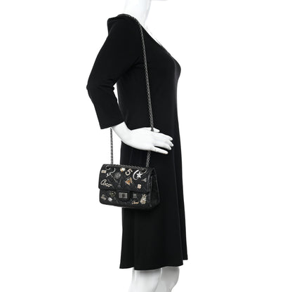 Chanel Aged Calfskin Lucky Charms 2.55 Reissue 224 Flap Black 2 of 13