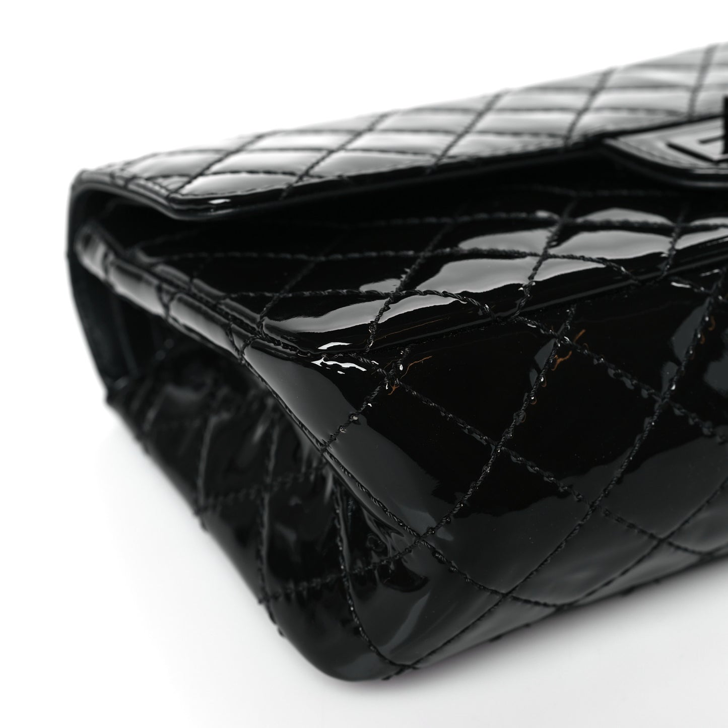 Patent Calfskin Quilted 2.55 Reissue 225 Flap So Black
