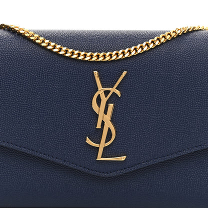 Saint Laurent Grain De Poudre Uptown Chain Wallet Charron Blue 9 of 9