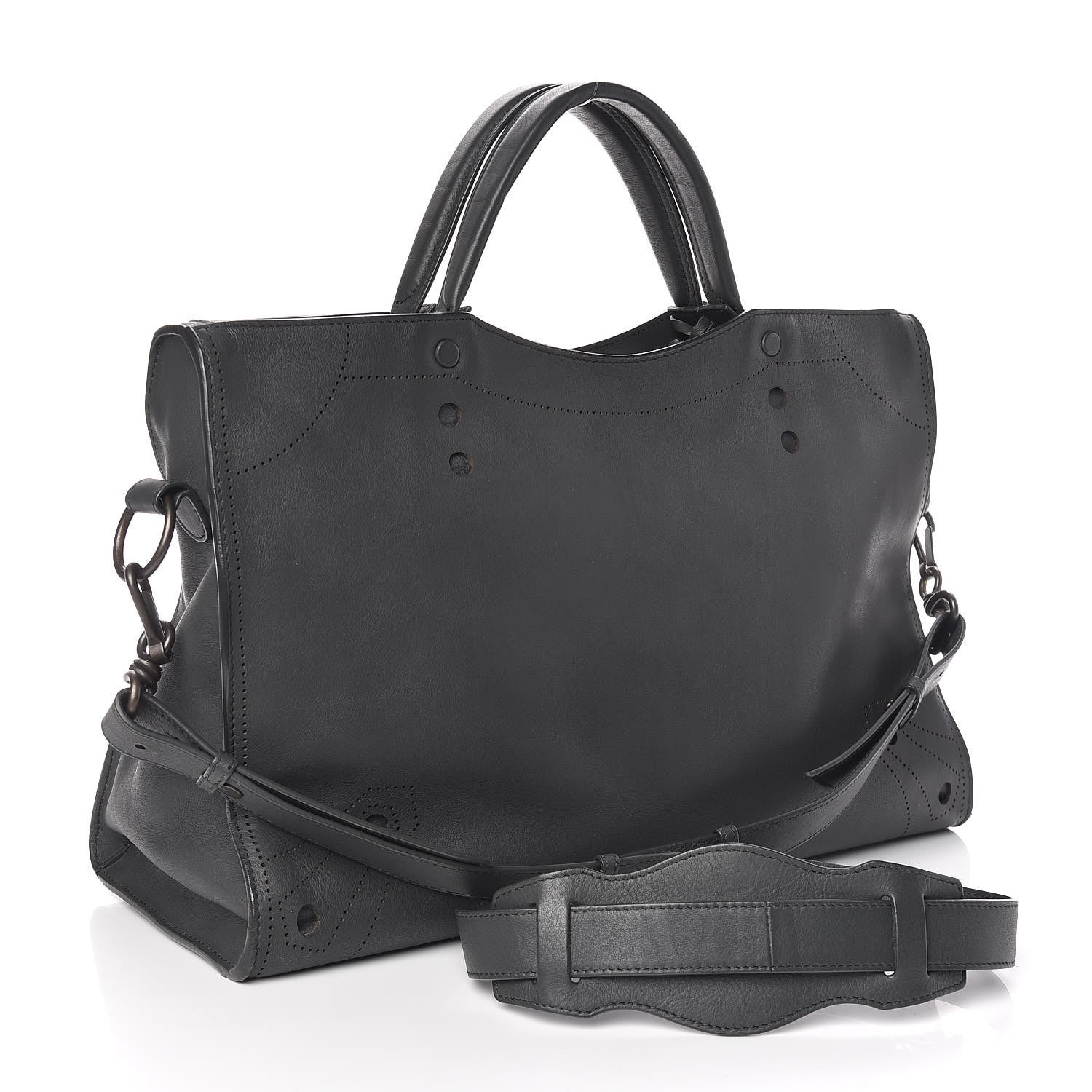 Balenciaga Veau Soyeux Perforated Blackout Hardware City Gris Fossile 3 of 10