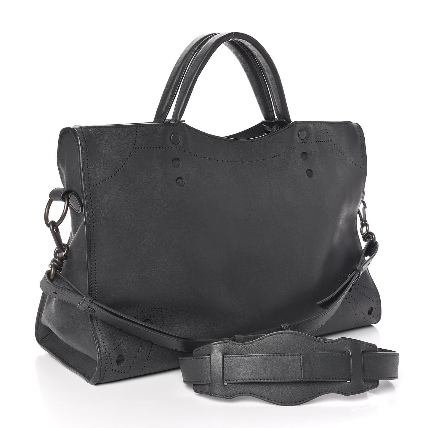 Veau Soyeux Perforated Blackout Hardware City Gris Fossile