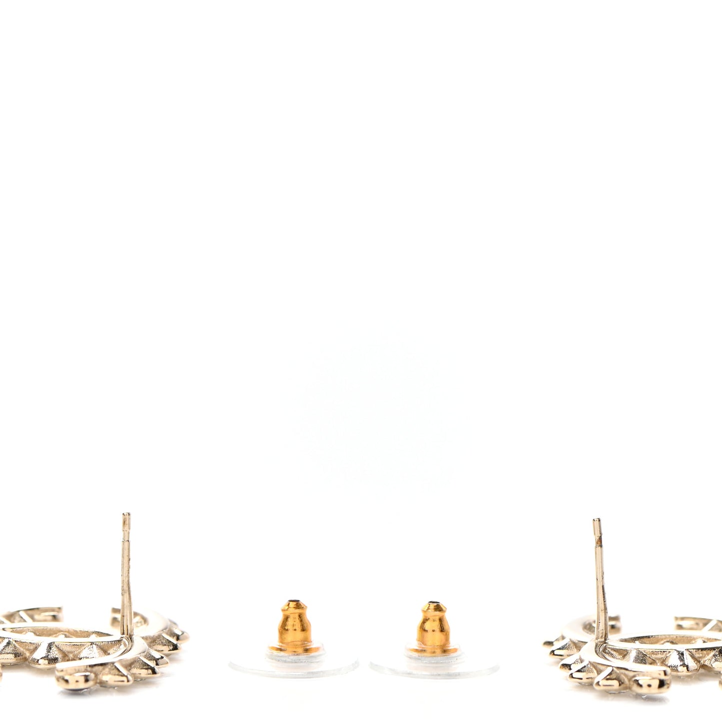 Strass Crystal Dazzling Wheat CC Earrings Blue Gold