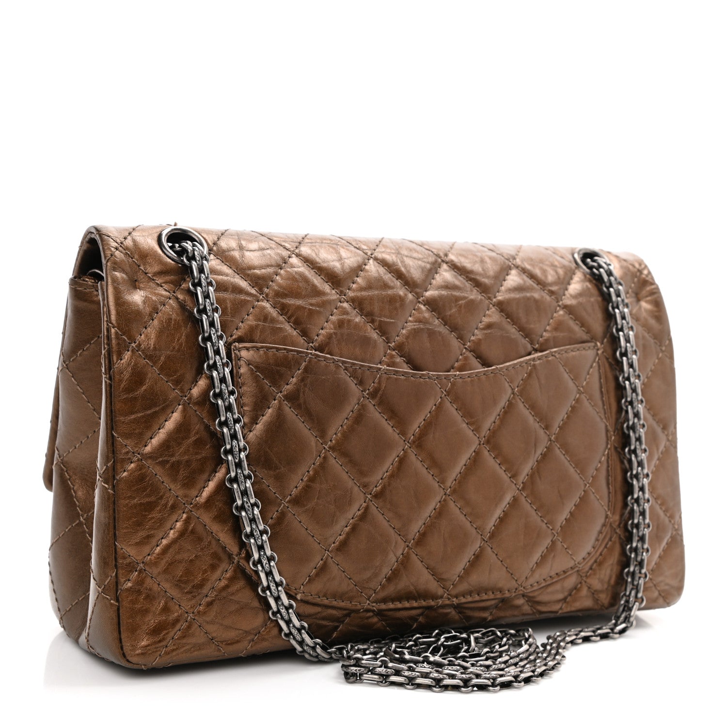 Chanel Metallic Aged Calfskin Quilted 2.55 Reissue 226 Flap Dark Copper 5 of 15