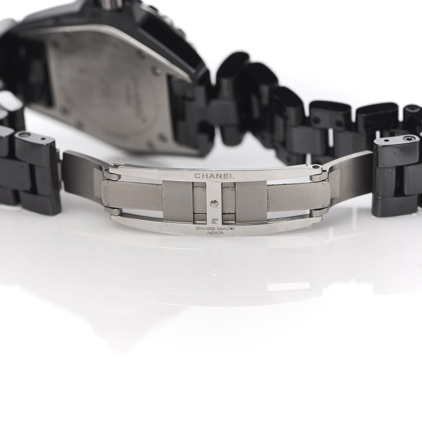 Stainless Steel Ceramic Diamond 33mm J12 Quartz Watch Black