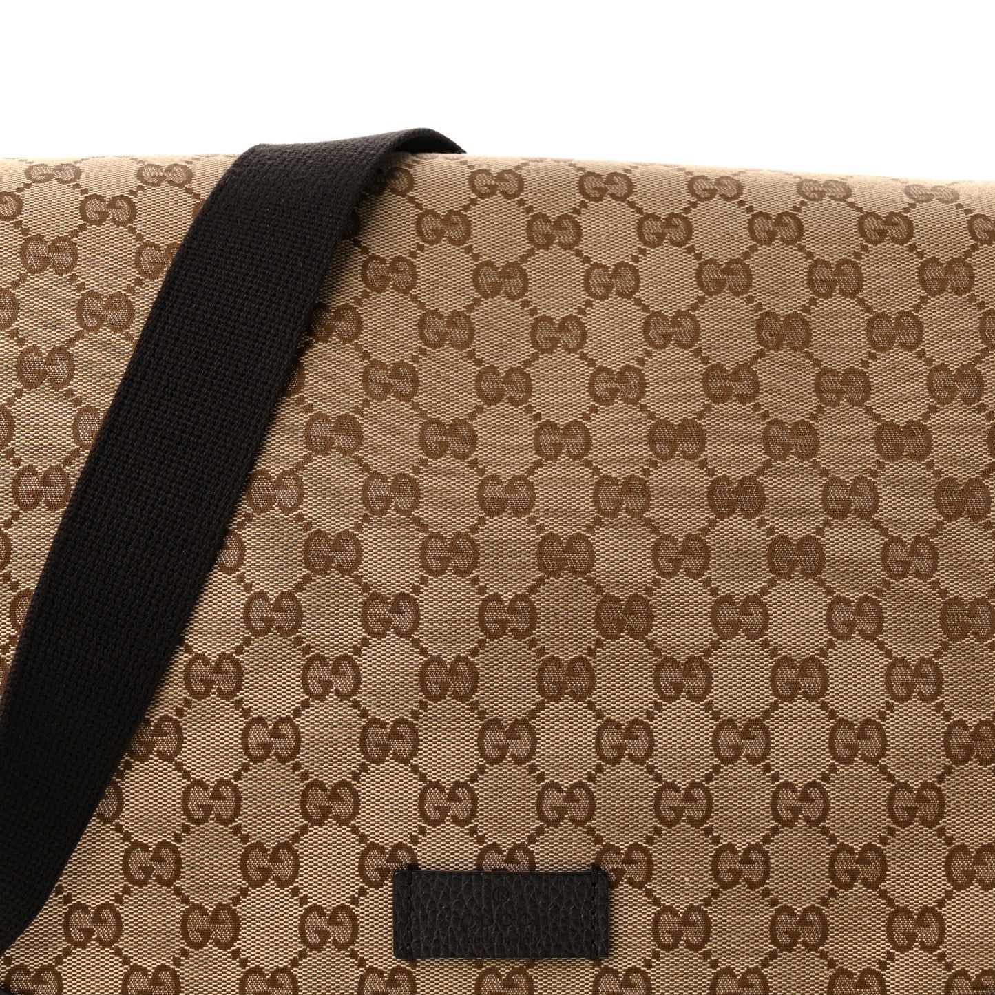 Monogram Large Flap Messenger Bag Beige Dark Brown