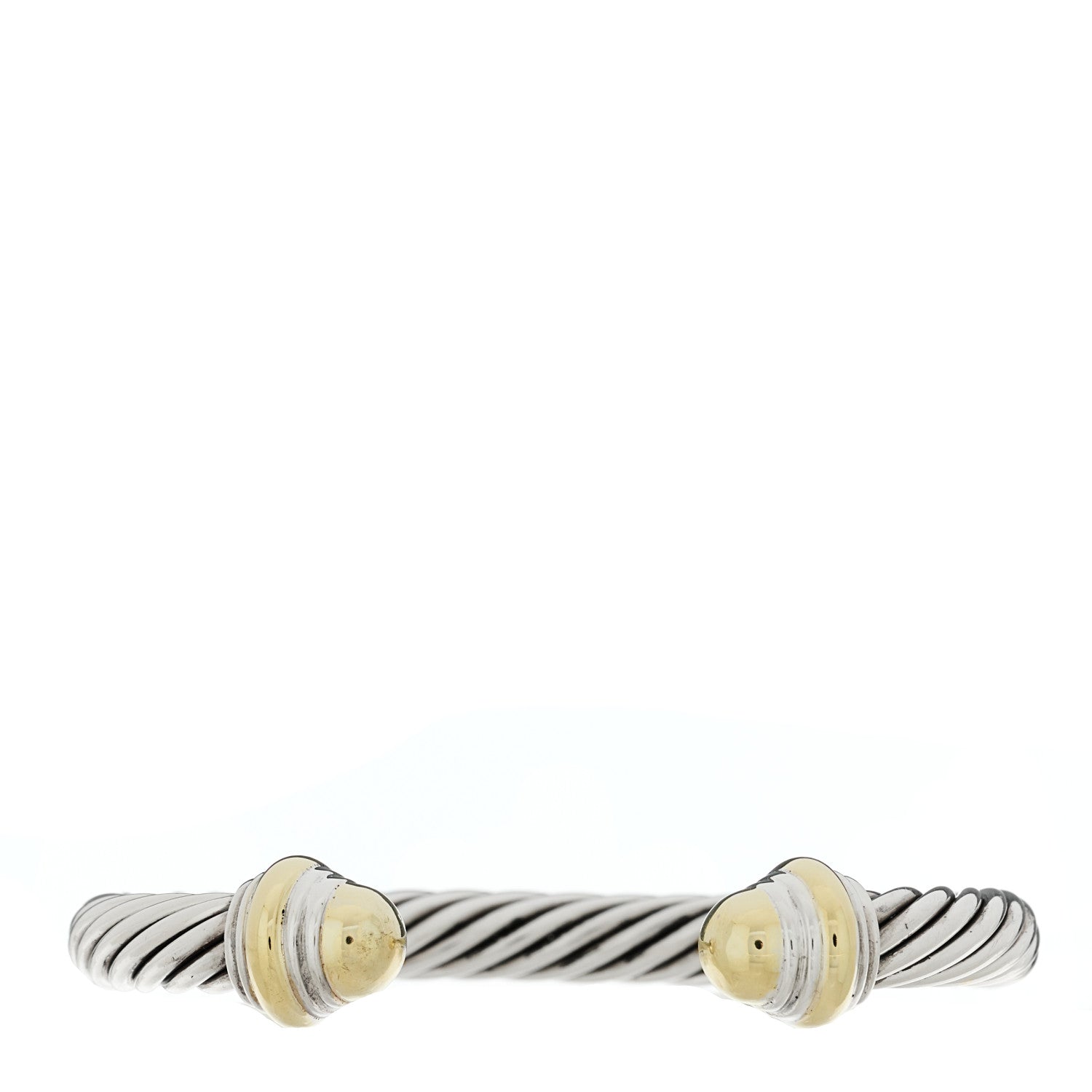 David Yurman Sterling Silver 14K Yellow Gold 7mm Cable Classics Dome Bracelet 1 of 3