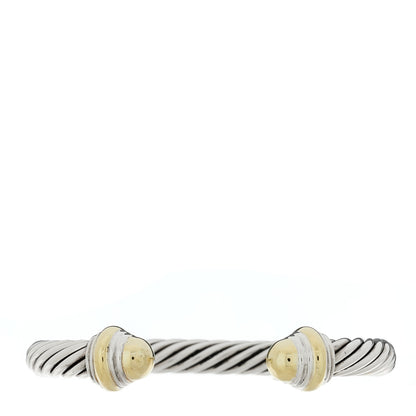 David Yurman Sterling Silver 14K Yellow Gold 7mm Cable Classics Dome Bracelet 1 of 3