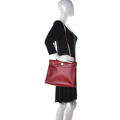 Hermes Toile H Berline Vache Hunter Herbag Zip PM 31 Rouge Piment Ecru 2 of 7