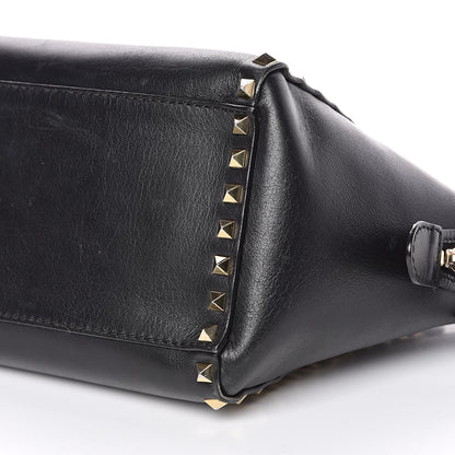 Valentino Garavani Vitello Small Rockstud Double Handle Tote Black 9 of 16