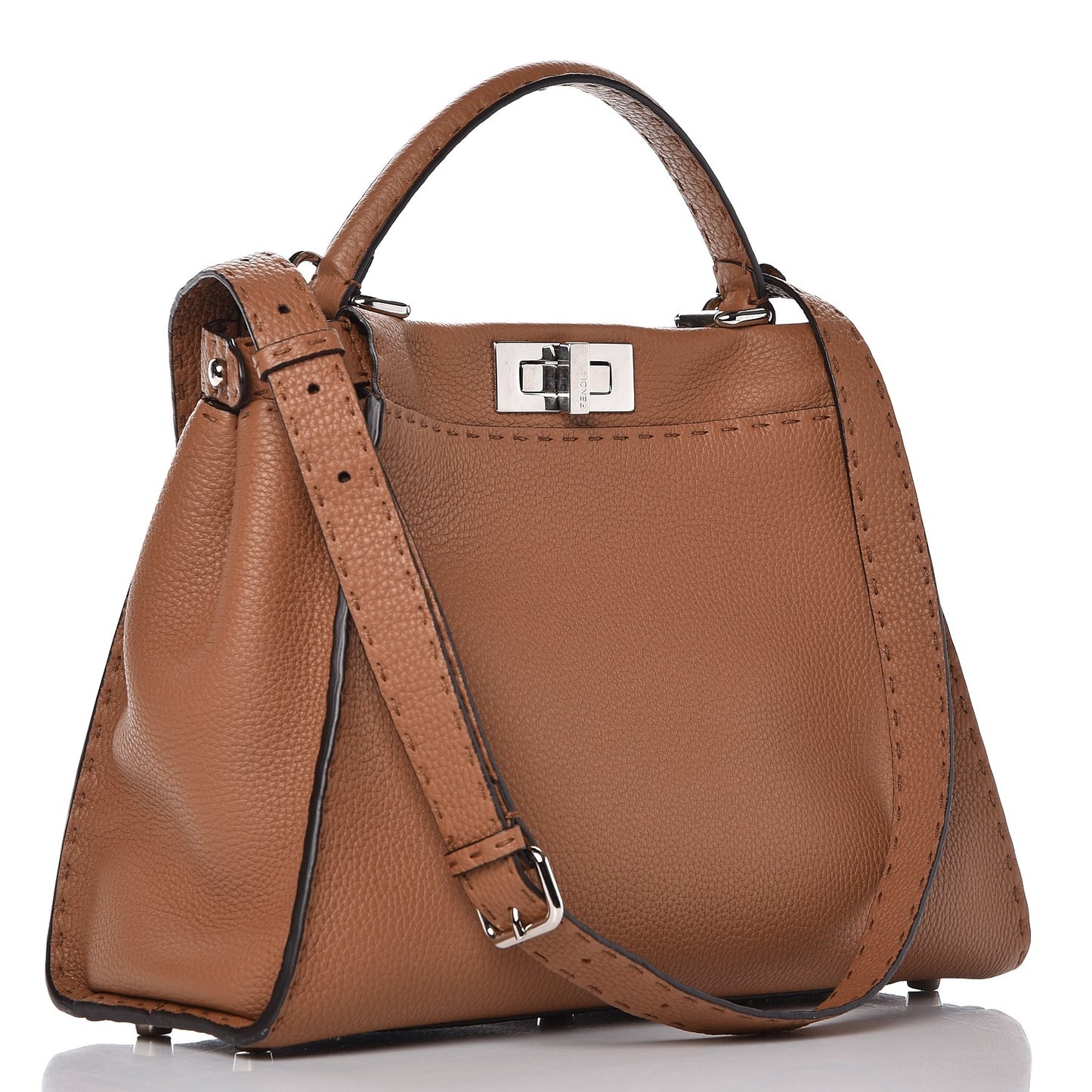 Cuoio Romano Selleria Bi-Color Medium Peekaboo Iconic Satchel Mou Deserto