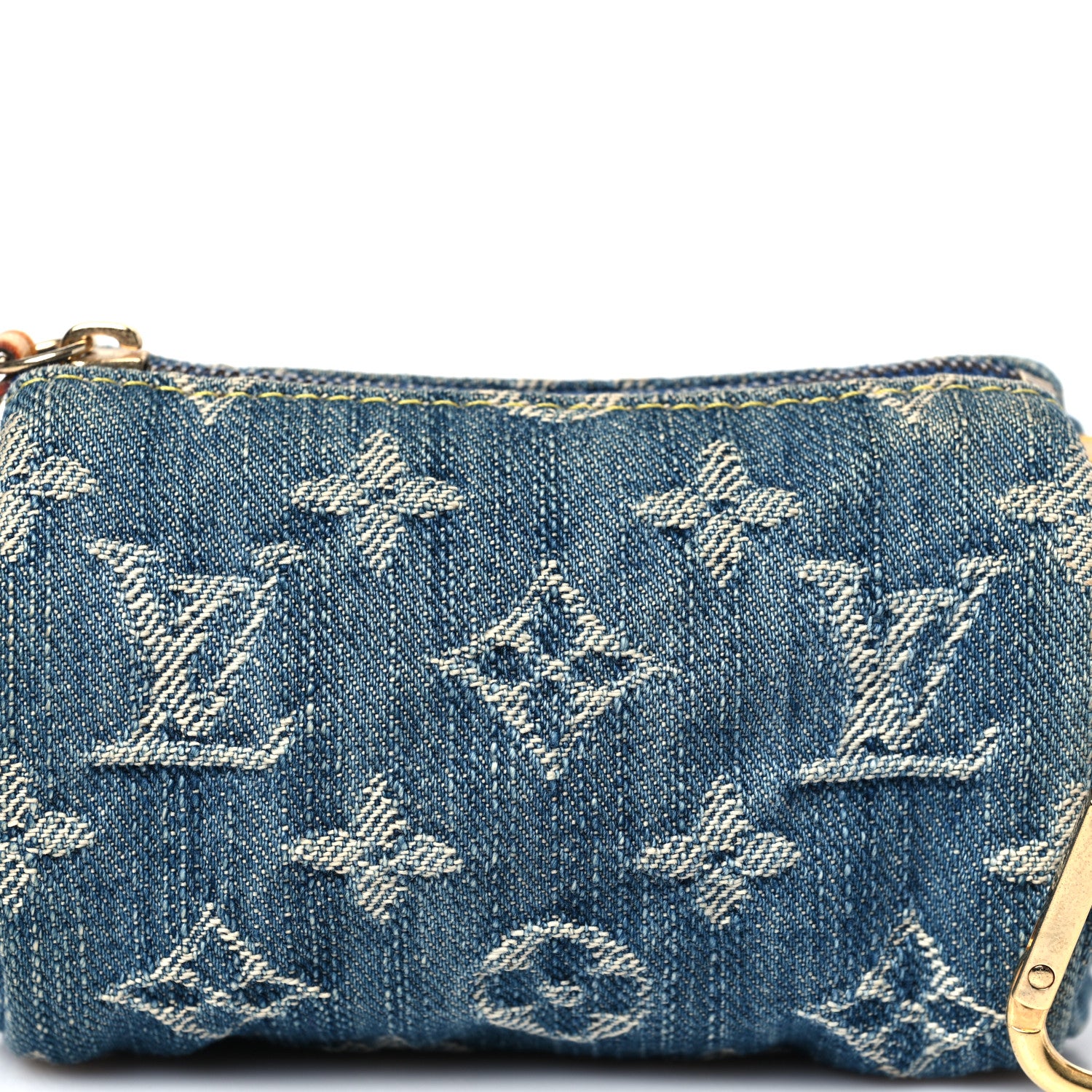 Louis Vuitton Monogram Denim Pochette Speedy PM Key Holder Blue 7 of 7