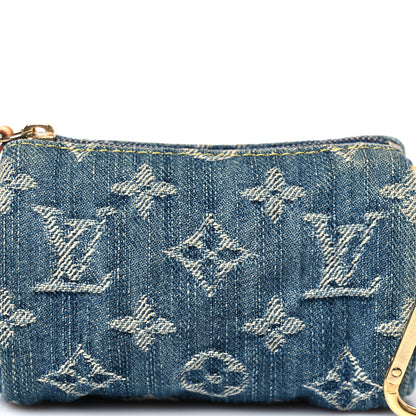 Louis Vuitton Monogram Denim Pochette Speedy PM Key Holder Blue 7 of 7