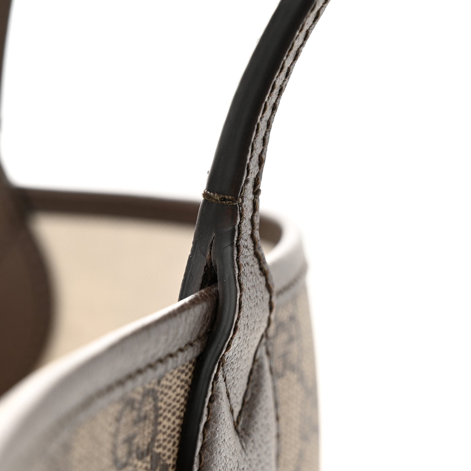 Gucci GG Supreme Monogram Textured Dollar Calfskin Web Large Ophidia Tote Beige Ebony New Acero 15 of 16