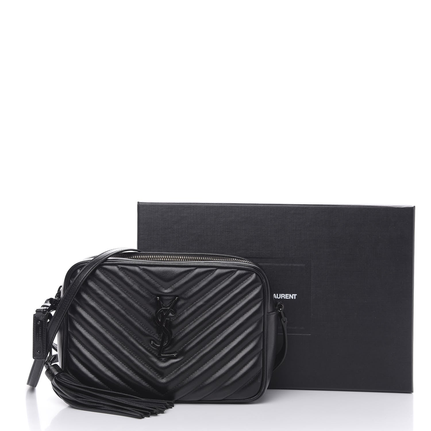 Saint Laurent Calfskin Matelasse Monogram Lou Camera Bag Black 11 of 11