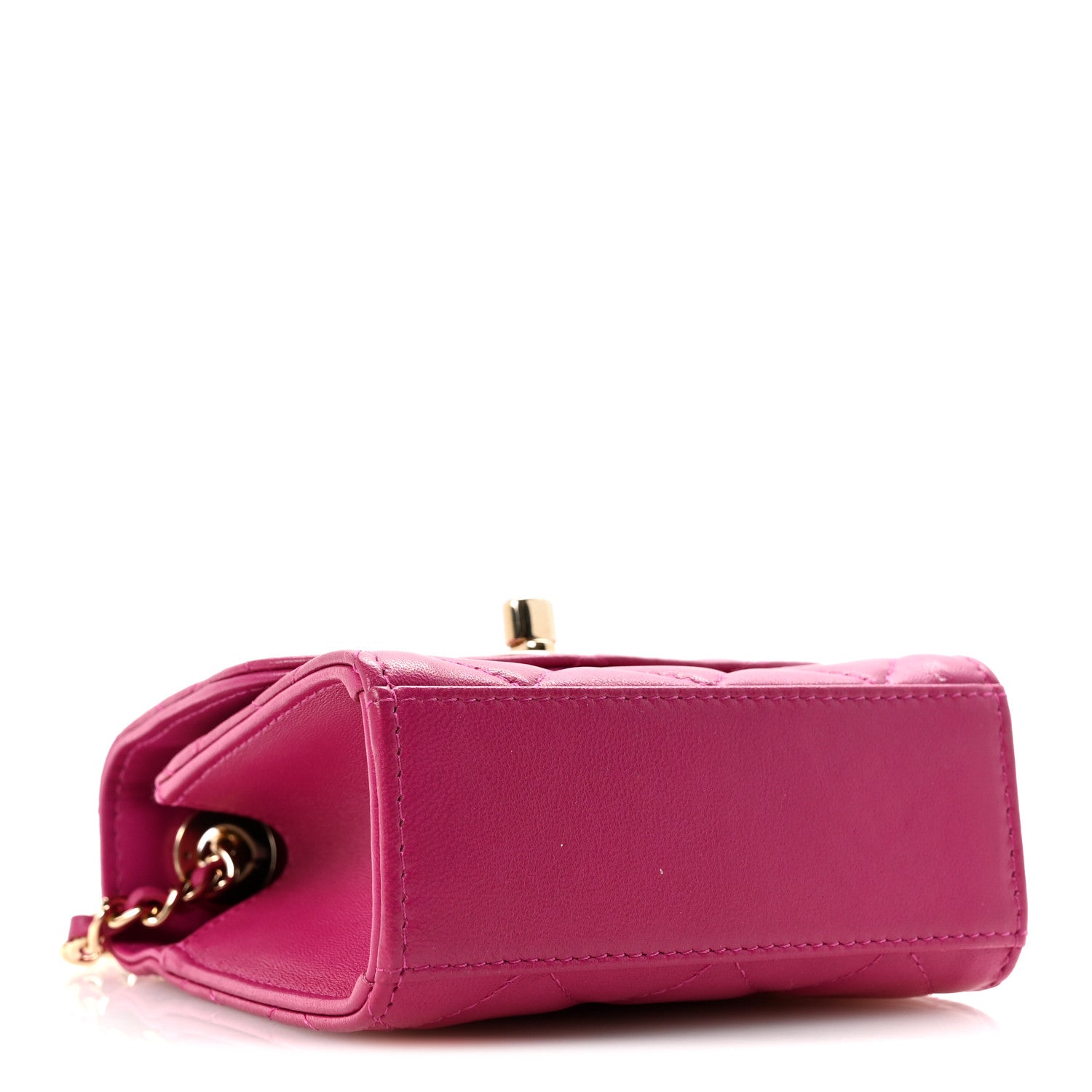 Chanel Lambskin Quilted Mini Trendy CC Clutch With Chain Fuchsia 4 of 11