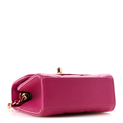 Chanel Lambskin Quilted Mini Trendy CC Clutch With Chain Fuchsia 4 of 11