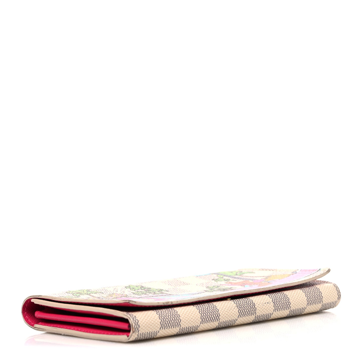 Damier Azur 2021 Christmas Animation Hollywood Sarah Wallet Fuchsia