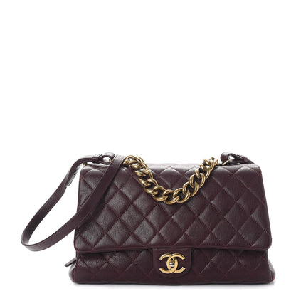 Chanel Shiny Sheepskin Quilted Large Trapezio Flap Dark Burgundy 1 of 13