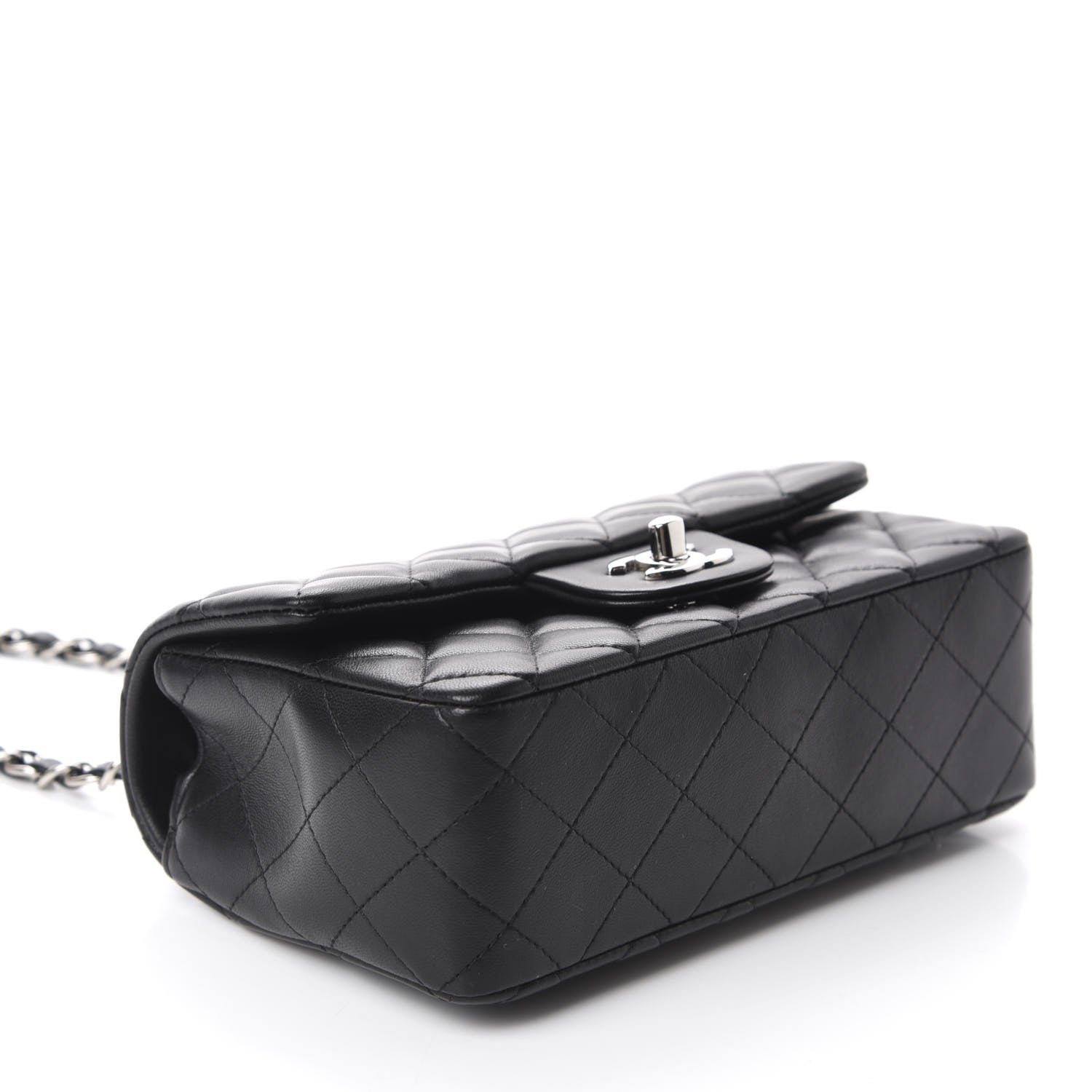 Chanel Lambskin Quilted Mini Rectangular Flap Black 4 of 11