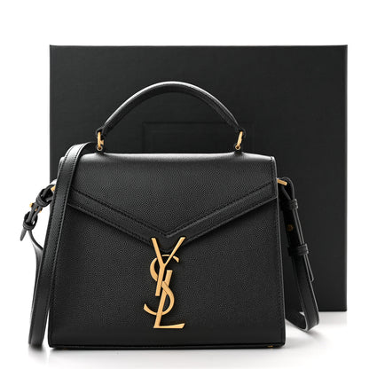 Saint Laurent Grain de Poudre Mini Classic Monogram Cassandra Top Handle Black 10 of 10