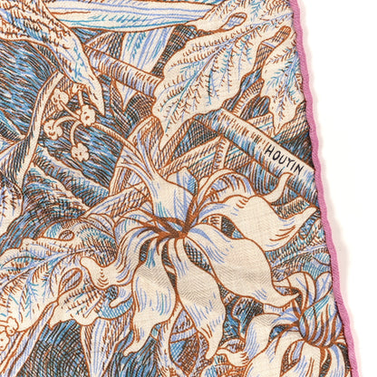 Hermes Cashmere Silk All'Orto Botanico di Palermo 140 Rose Naturel Bleu 4 of 6
