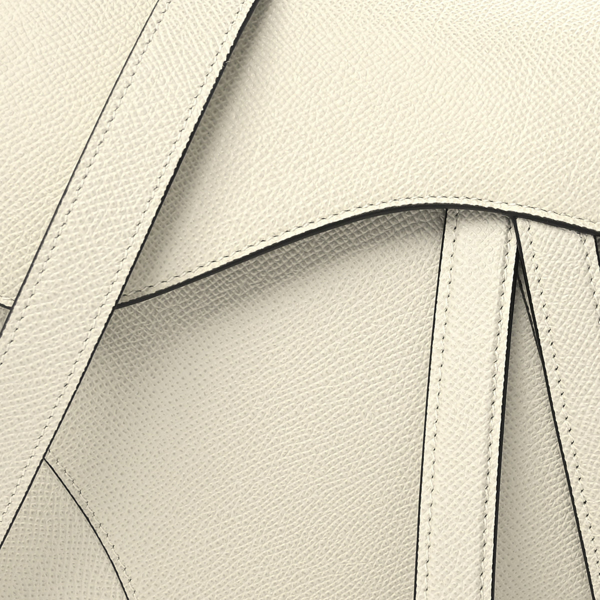 Grained Calfskin Saddle Bag With Strap Latte