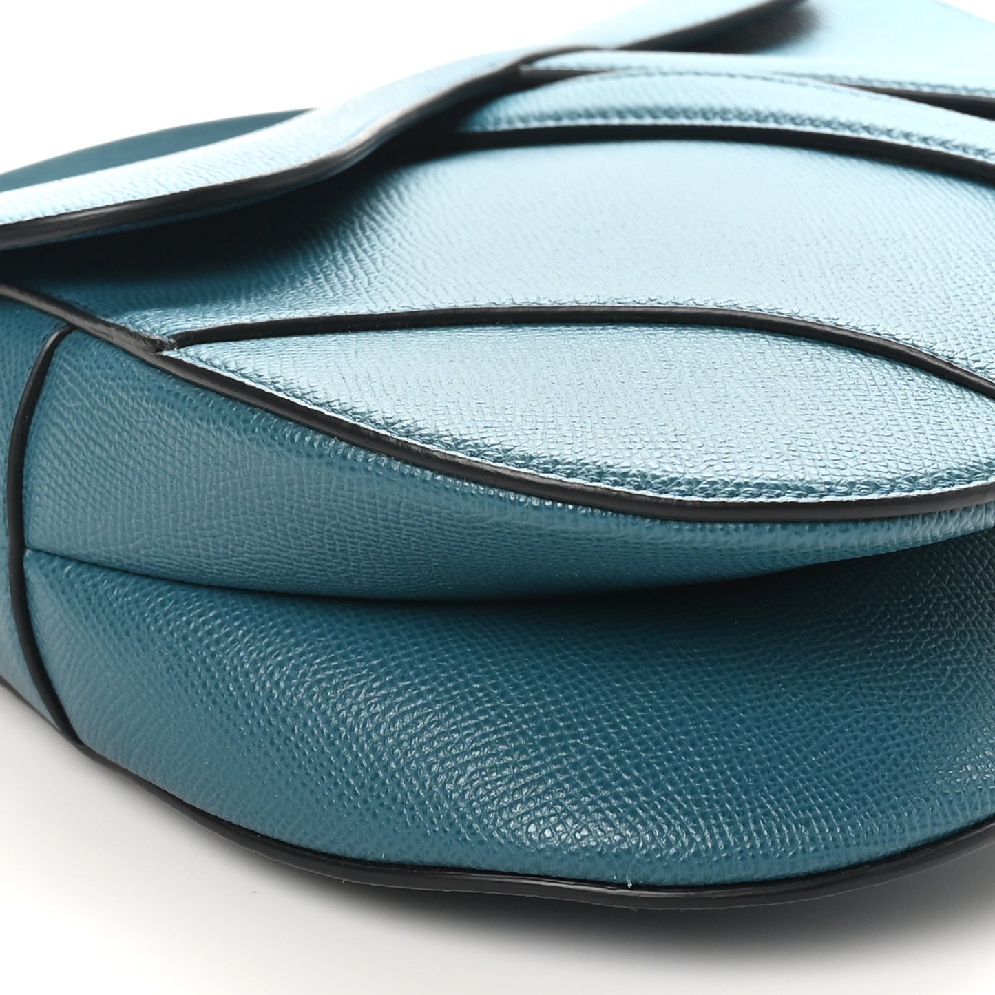 Grained Calfskin Saddle Bag Turquoise
