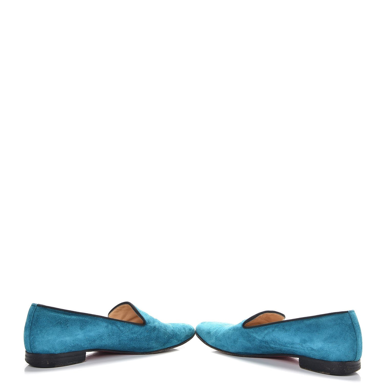 Christian Louboutin Veau Velours Henriette Flat Loafers 37.5 Peacock 5 of 9