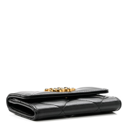 Chanel Lambskin Quilted Chanel 19 Flap Card Holder Black 4 of 9