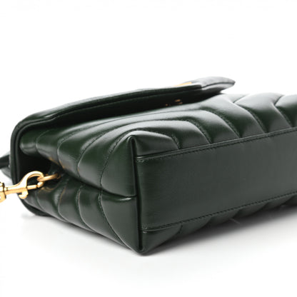 Saint Laurent Calfskin Y Quilted Monogram Toy Loulou Crossbody Bag Deep Green 6 of 11