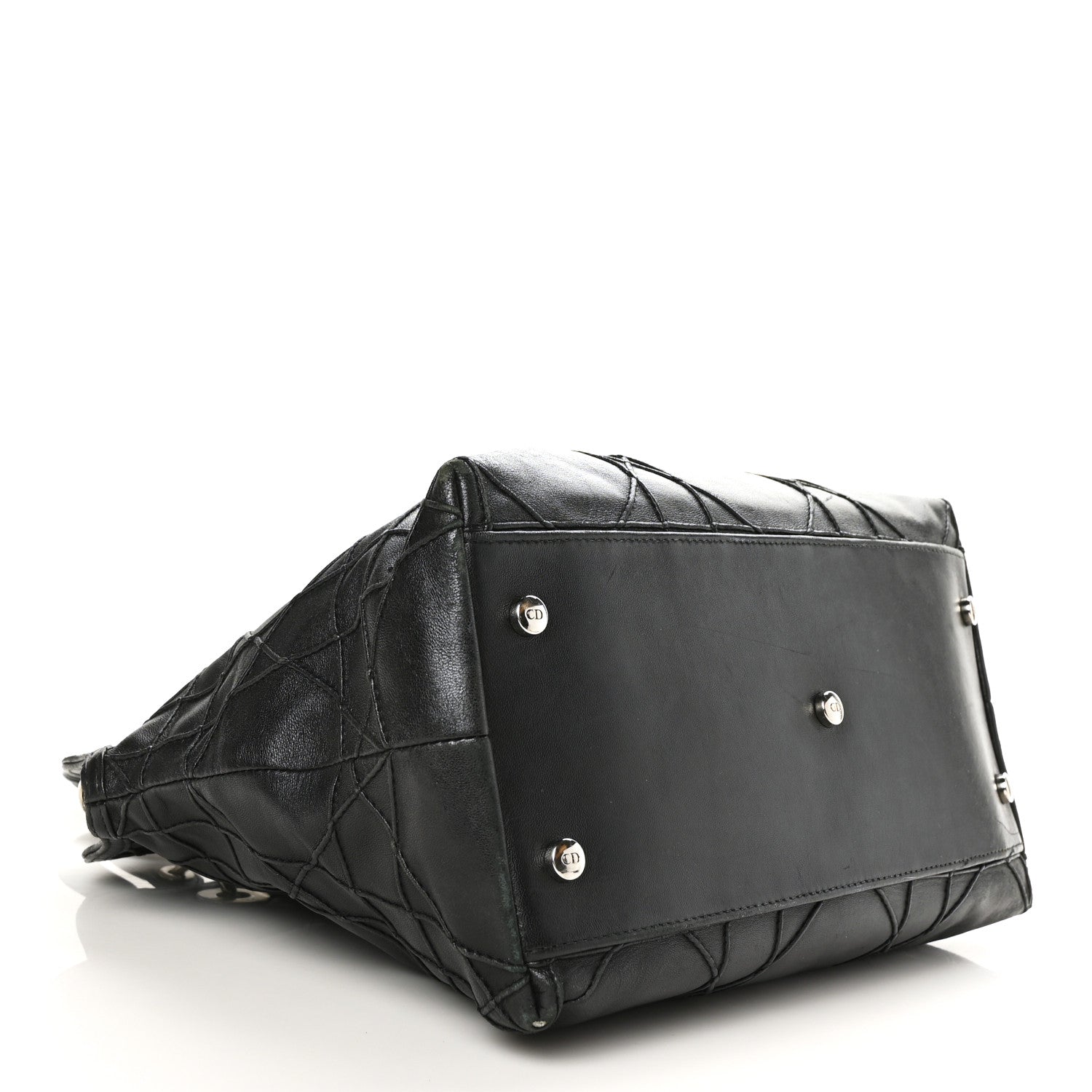 Christian Dior Lambskin Cannage Medium Granville Tote Black 4 of 7