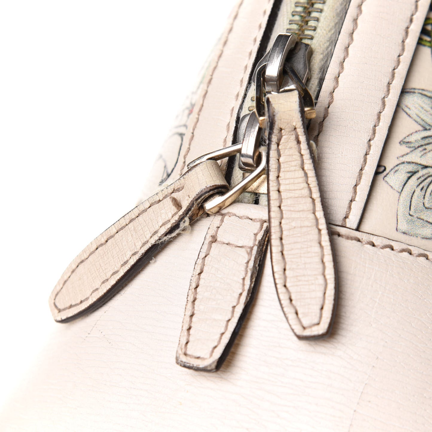Calfskin Flora Infinity Small Nice Top Handle Dome Bag White
