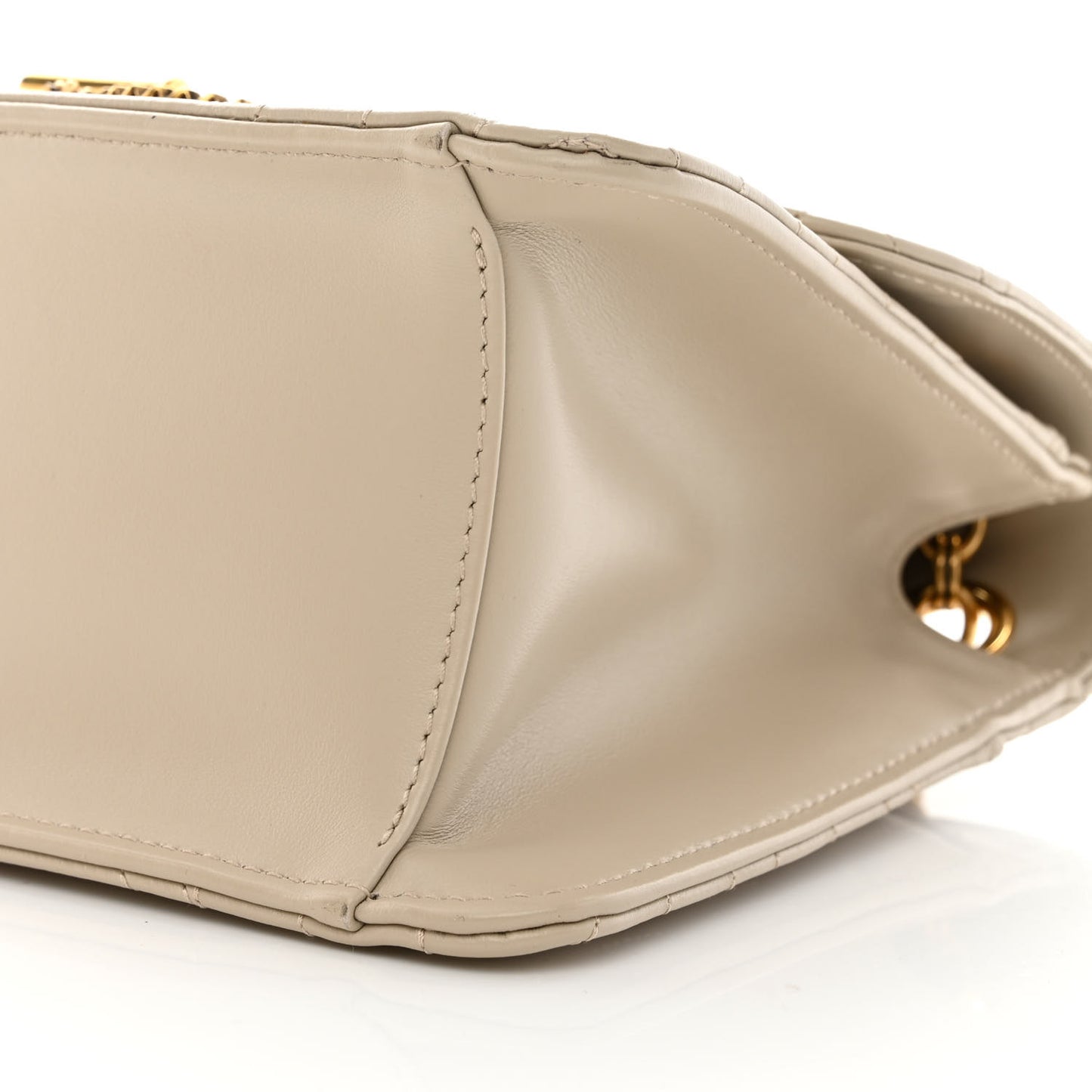 Calfskin Quilted Gancini Flap Bag Peony